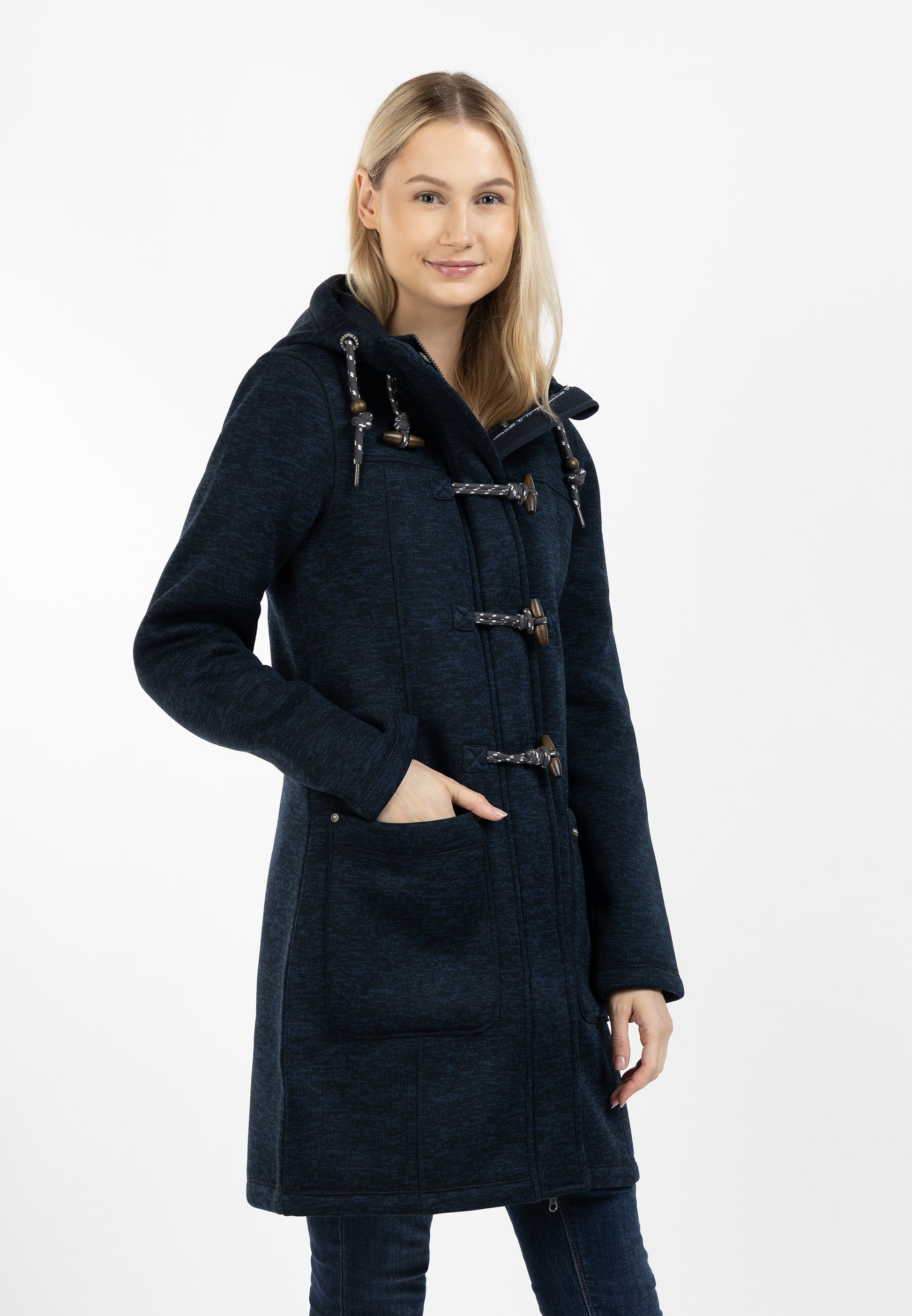 Schmuddelwedda Damen Strickfleece Dufflemantel