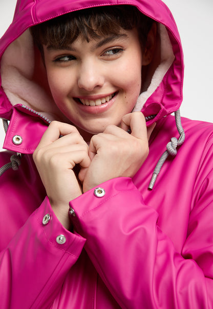 myMo Women's Rain Jacket With Faux Fur Lining