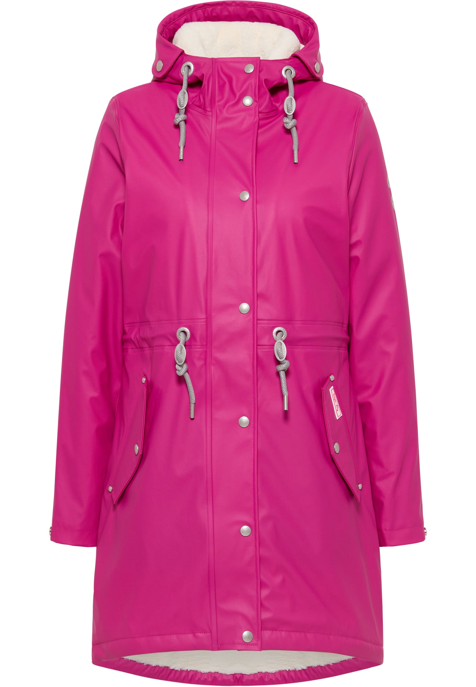 myMo Damen-Regenmantel mit Kunstfell-Futter