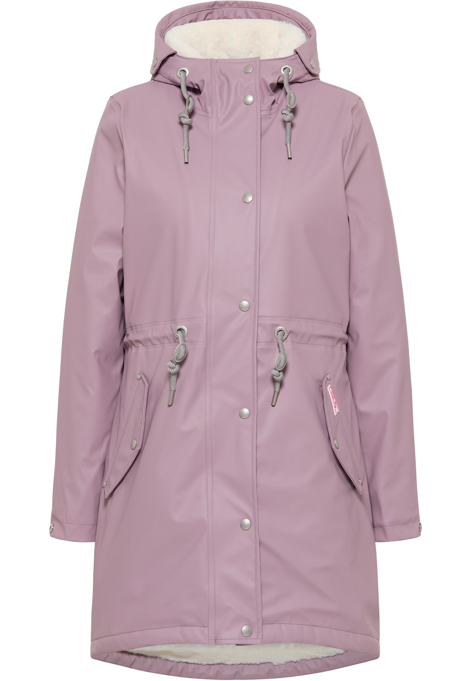 myMo Damen-Regenmantel mit Kunstfell-Futter