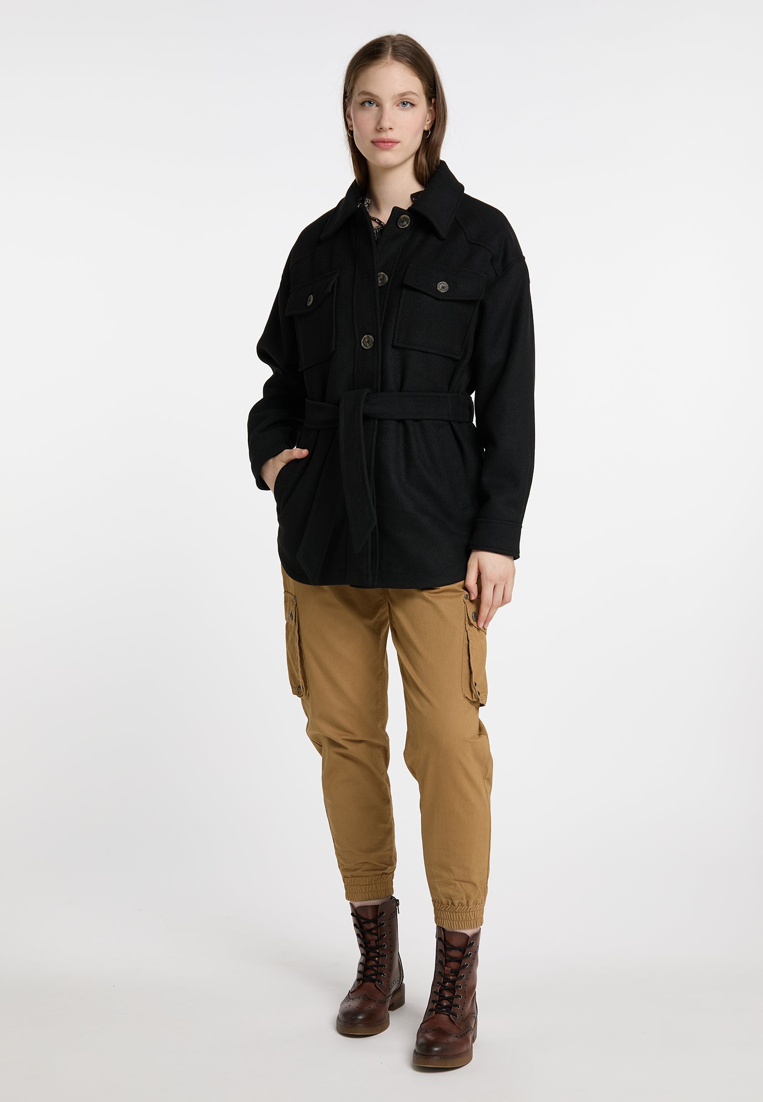 DreiMaster Vintage Damen Transitional Jacket aus einer Wollmischung