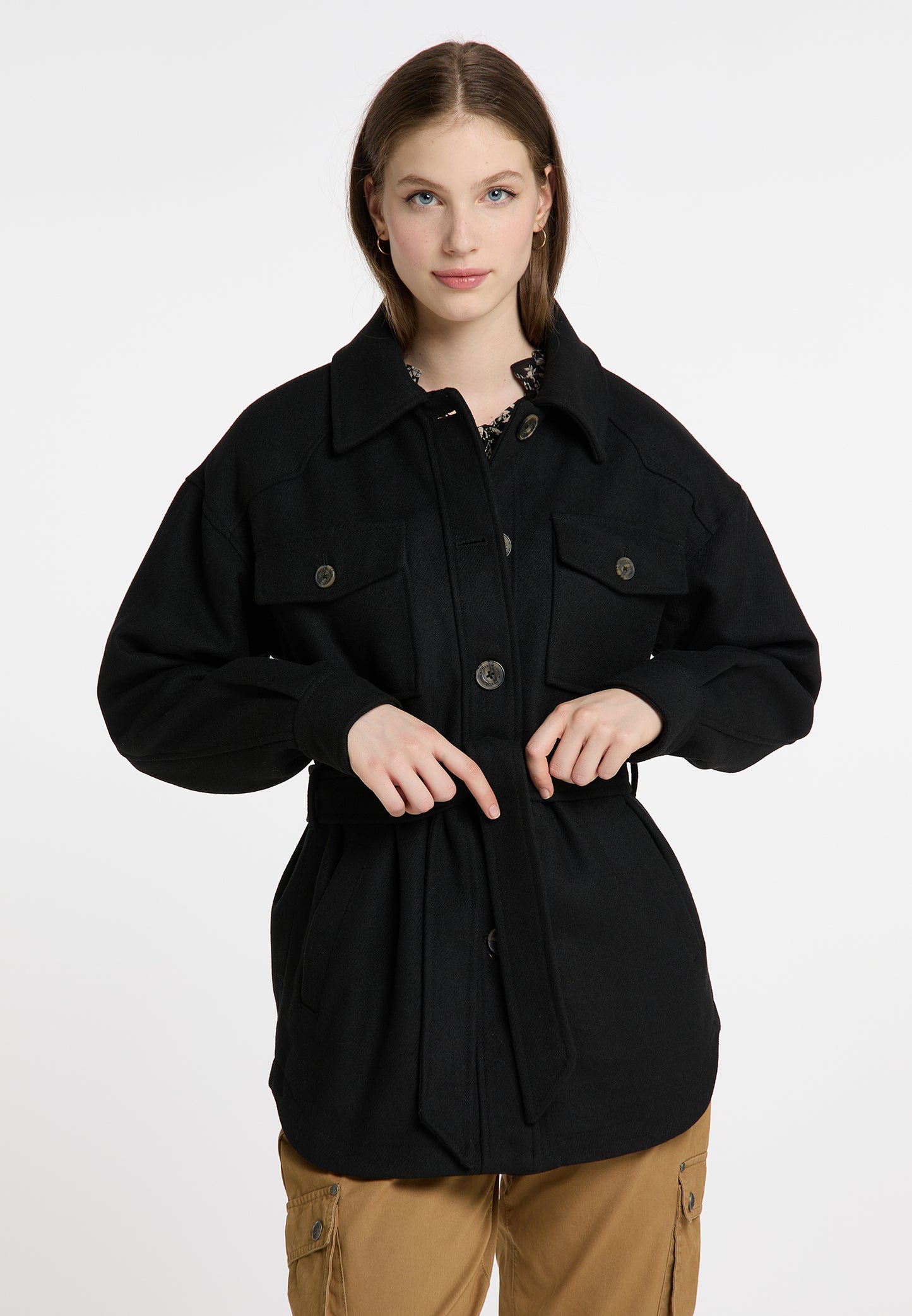 DreiMaster Vintage Damen Transitional Jacket aus einer Wollmischung