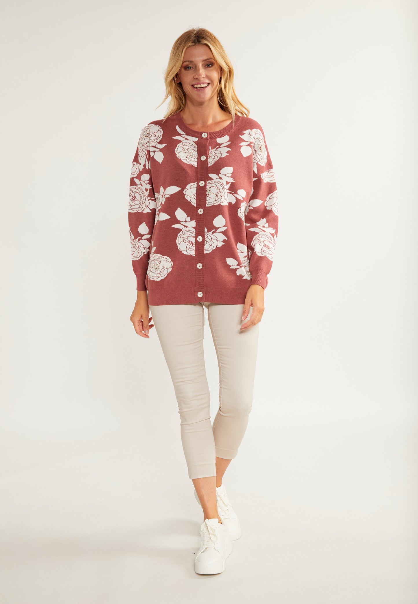 Albee Women's Cardigan With Pearls