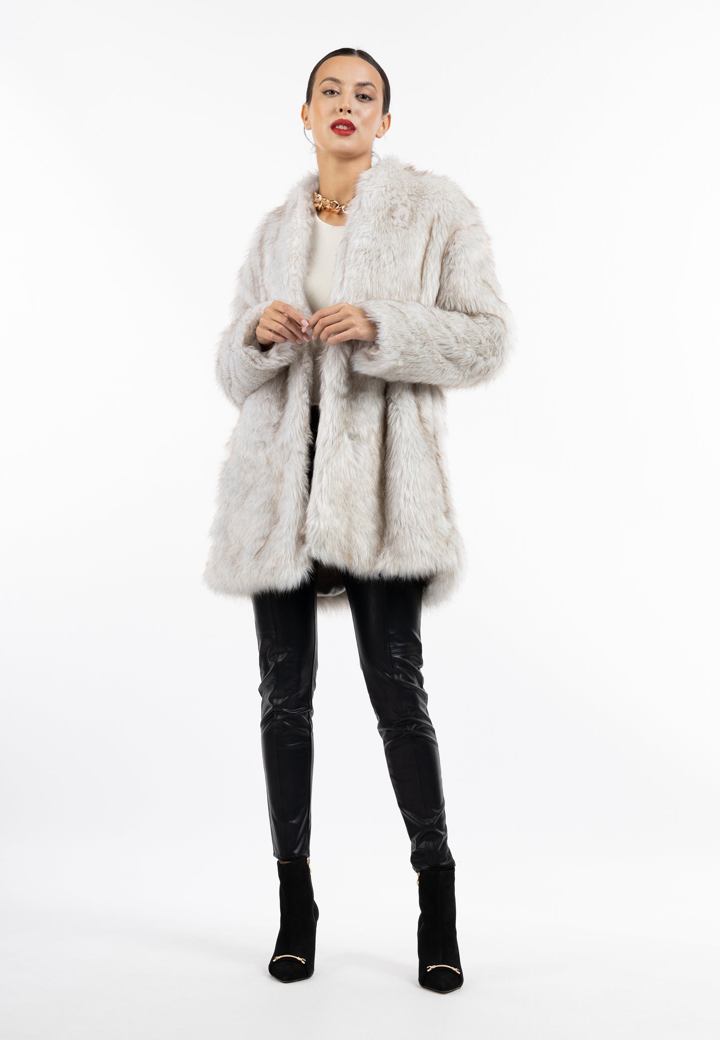 faina Faux Fur Mantel