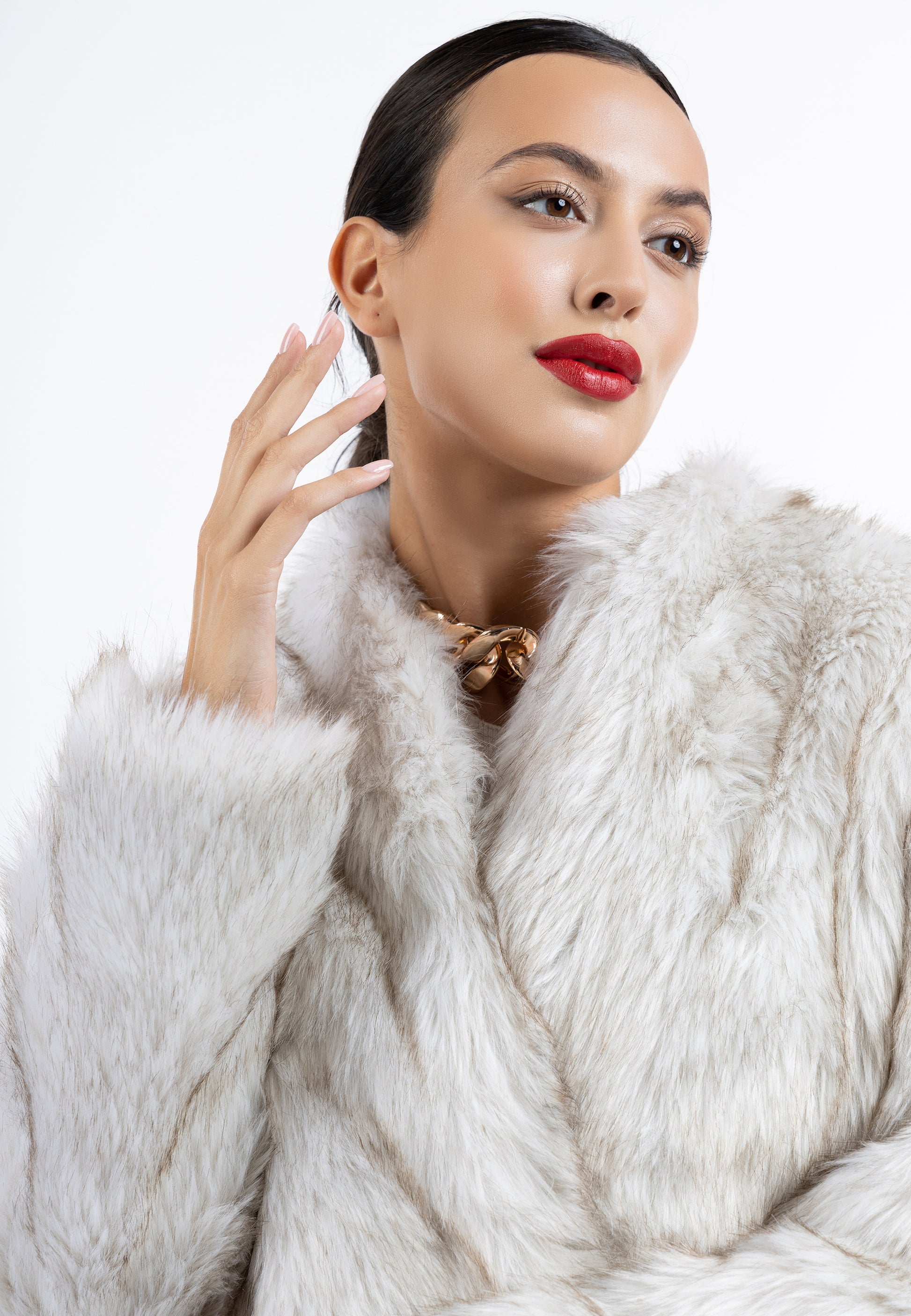 faina Faux Fur Mantel