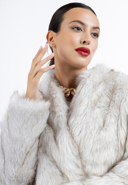 faina Faux Fur Mantel