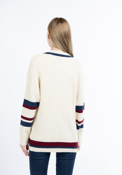 DreiMaster Maritim Damen Strickjacke mit Knopf