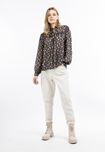 DreiMaster Vintage Damen Bluse mit langen Ärmeln