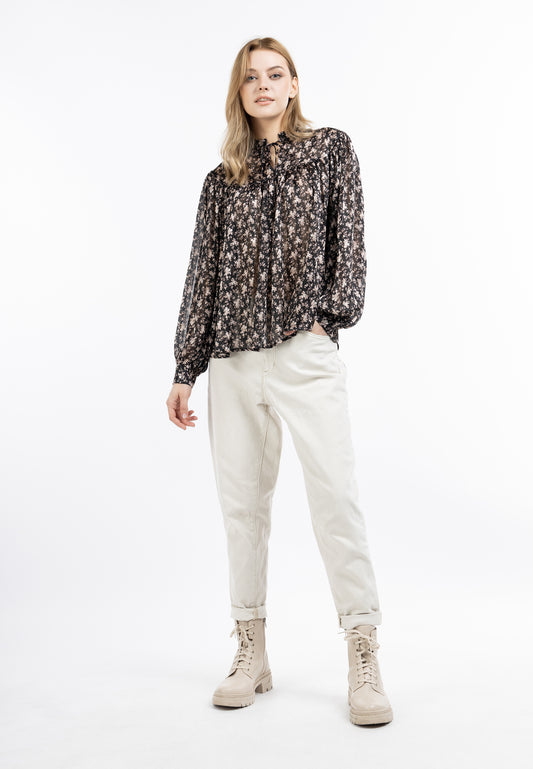 DreiMaster Vintage Damen Bluse mit langen Ärmeln