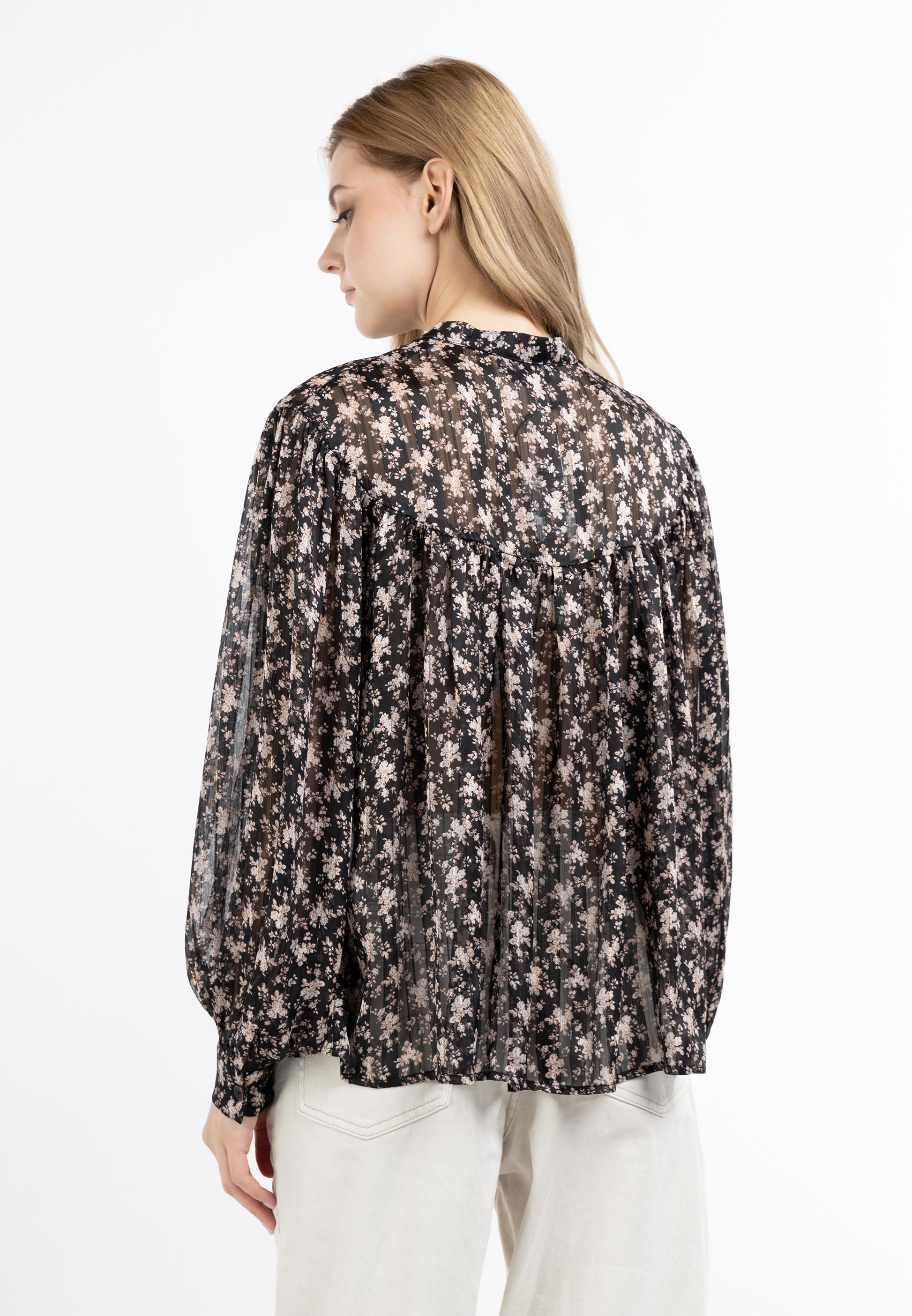 DreiMaster Vintage Damen Bluse mit langen Ärmeln