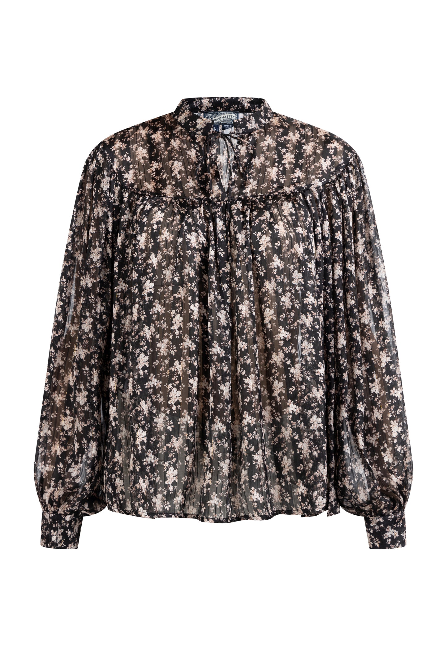 DreiMaster Vintage Damen Bluse mit langen Ärmeln