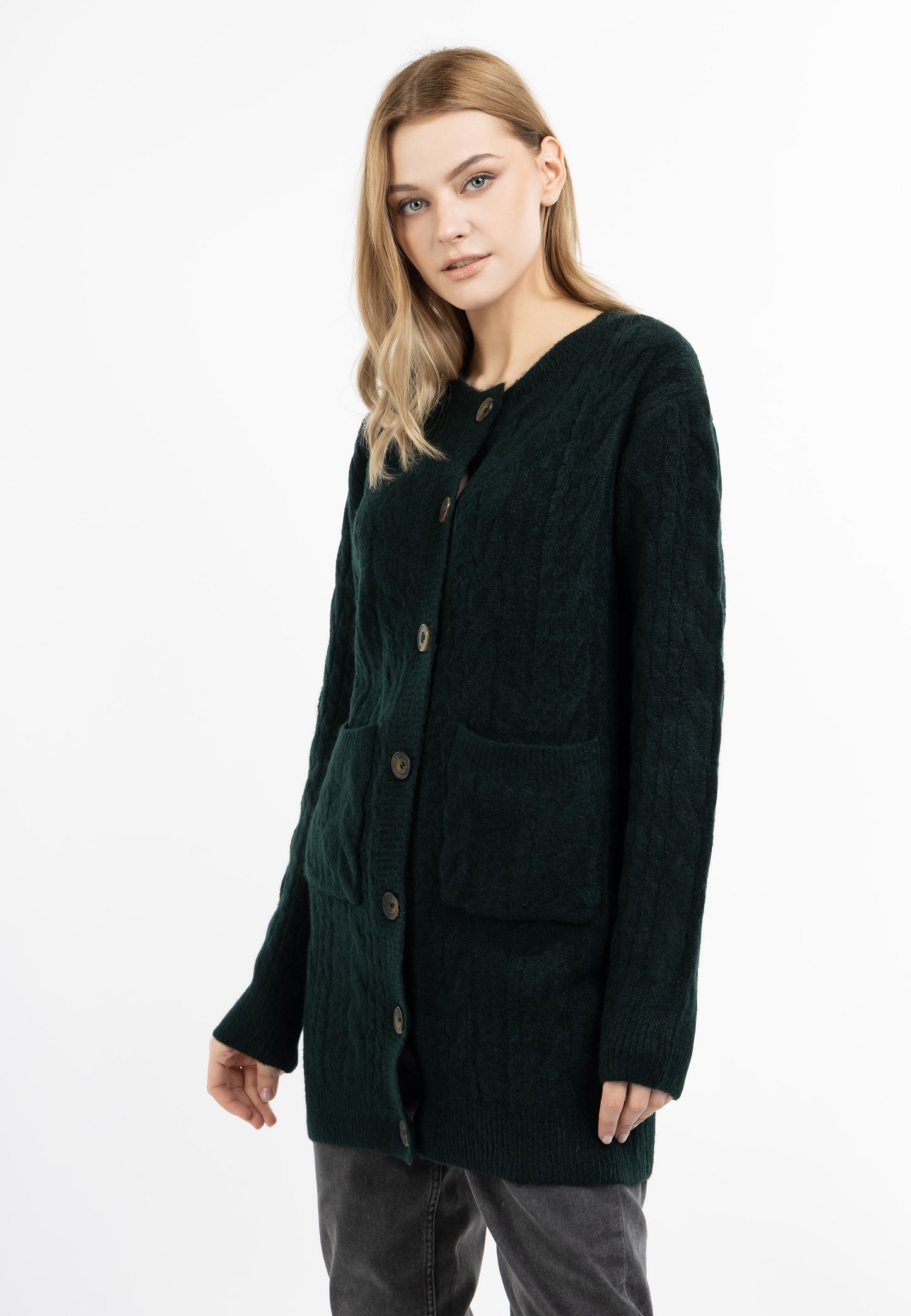 DreiMaster Vintage Damen Strickjacke mit Knopf