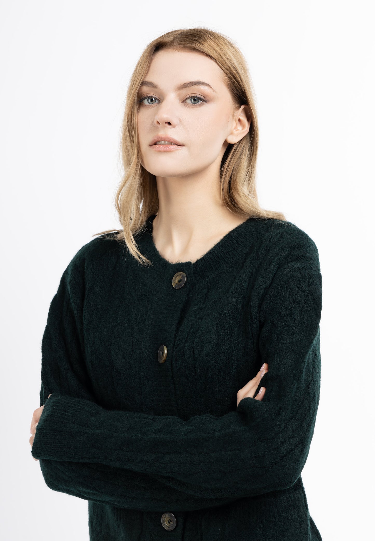 DreiMaster Vintage Damen Strickjacke mit Knopf