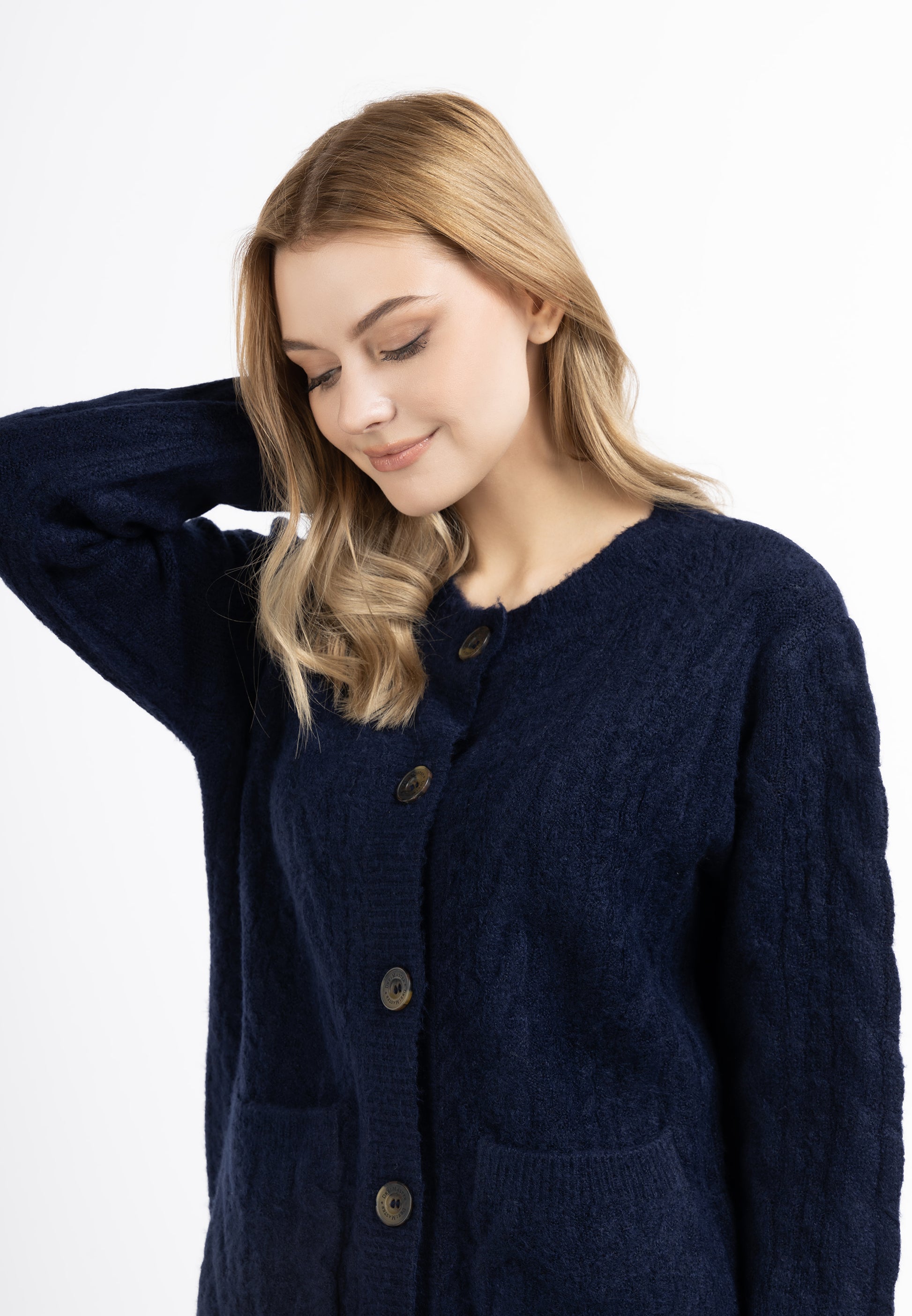 DreiMaster Vintage Damen Strickjacke mit Knopf