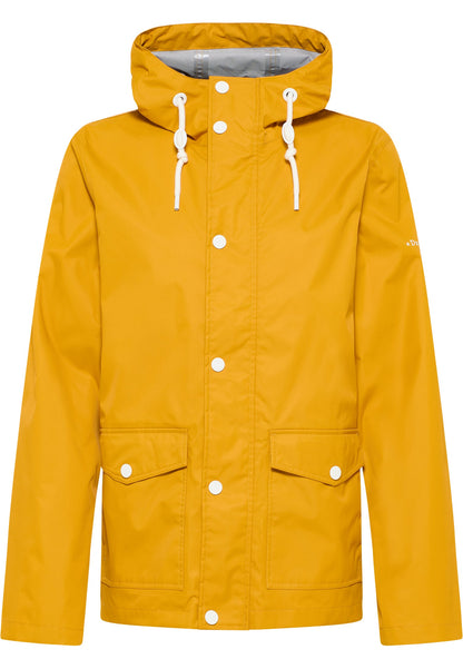 Dreimaster maritim Men's Rain Jacket With A Subtle Print On The Back Of The Outer Fabric