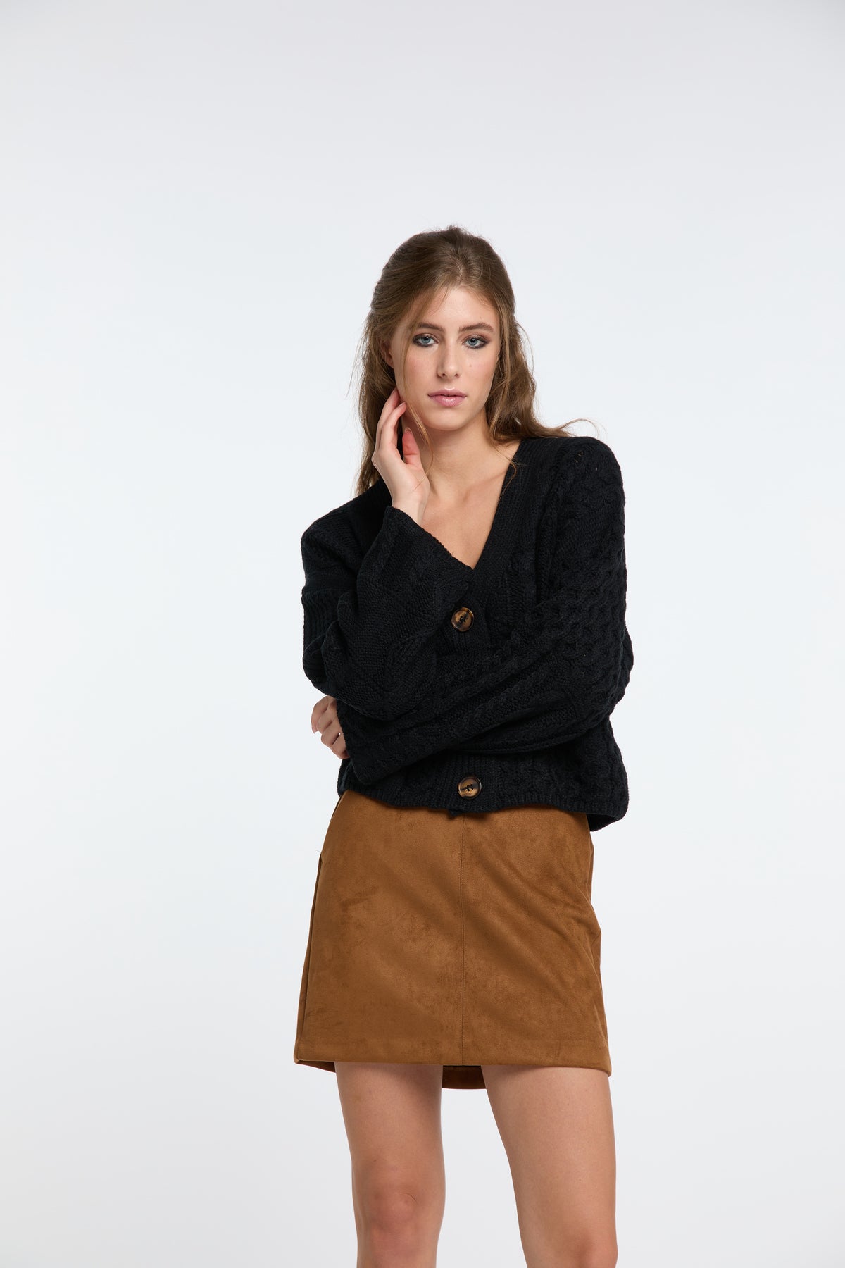 IZIA Women's Cropped Cardigan