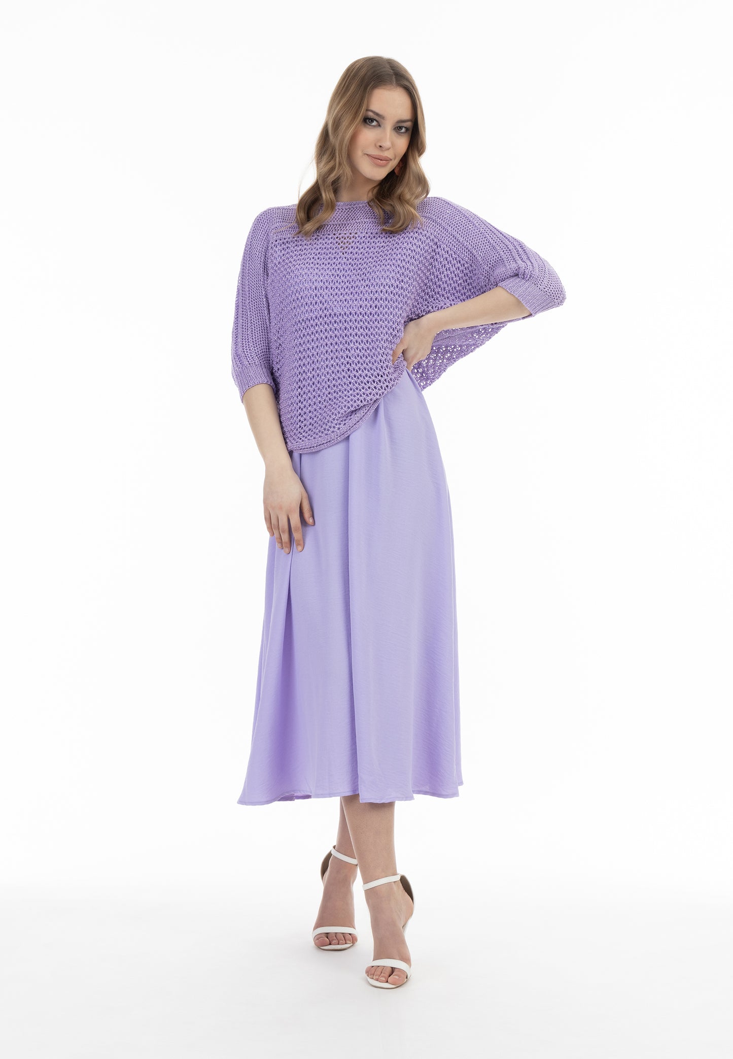 faina Damen Pullover aus weitmaschigem Strick
