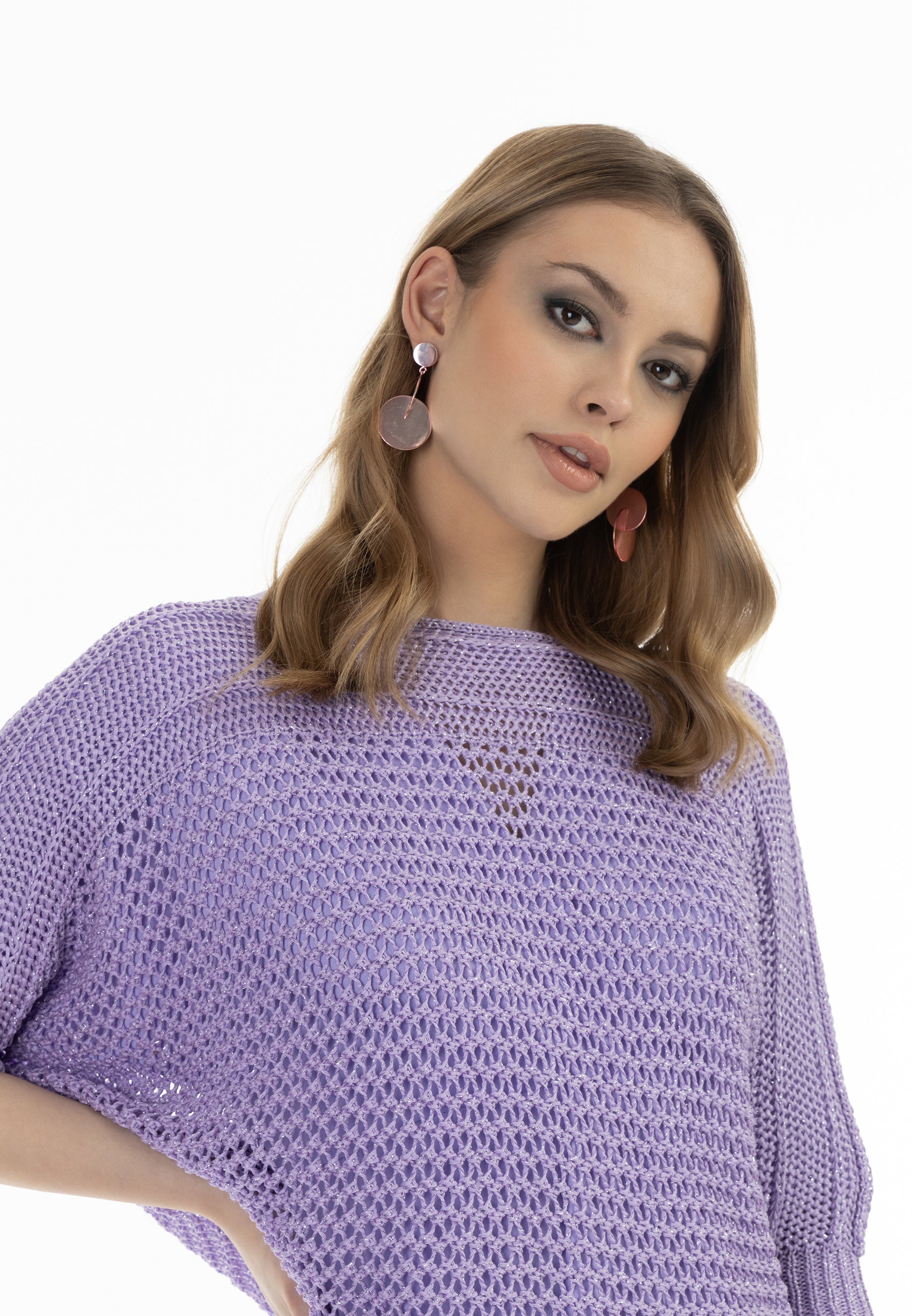 faina Damen Pullover aus weitmaschigem Strick