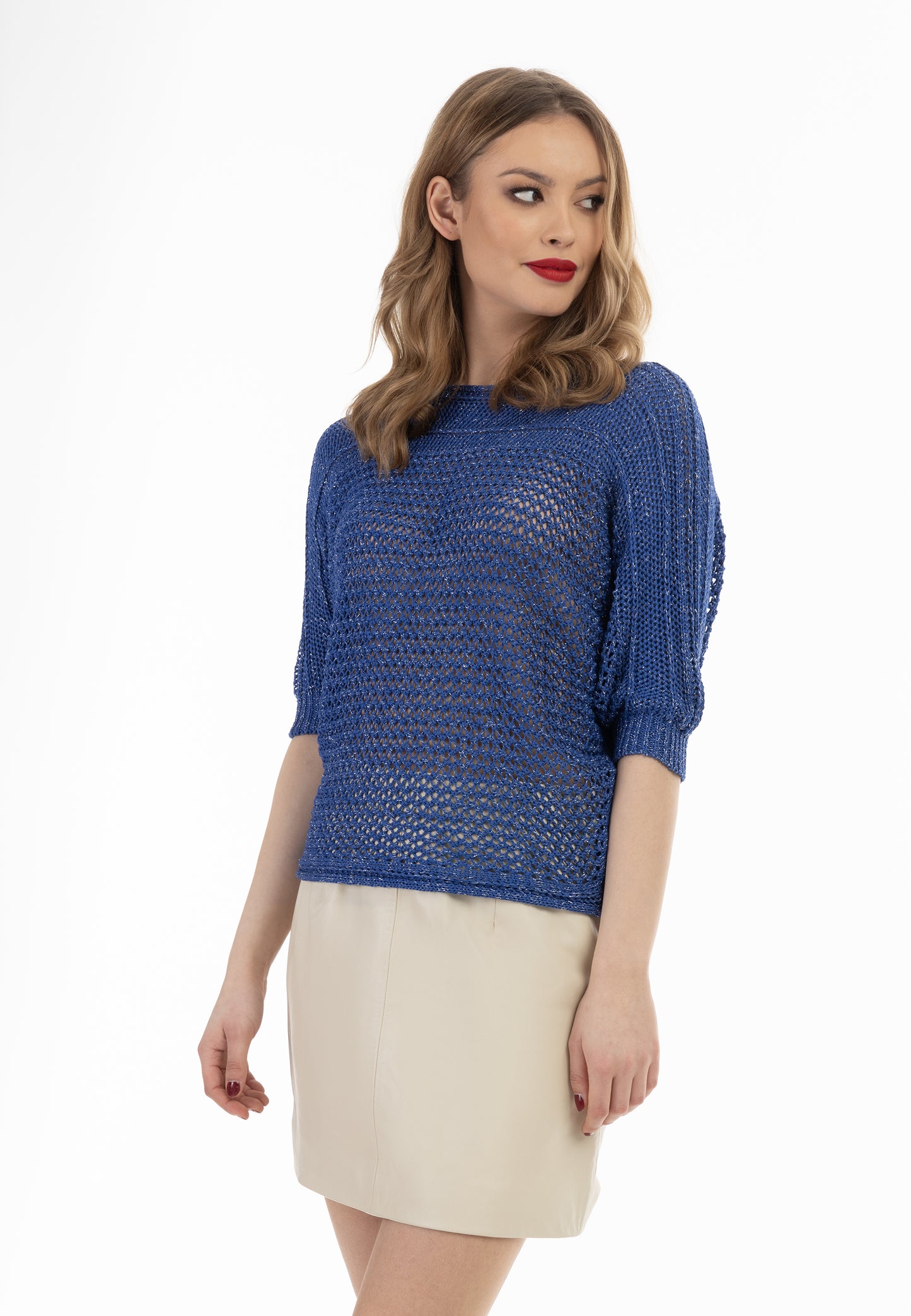 faina Damen Pullover aus weitmaschigem Strick