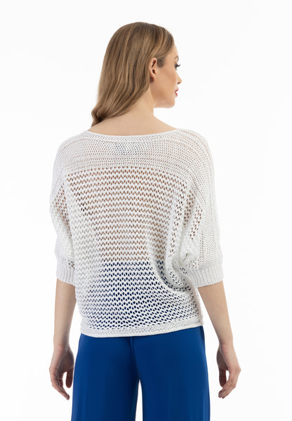 faina Damen Pullover aus weitmaschigem Strick