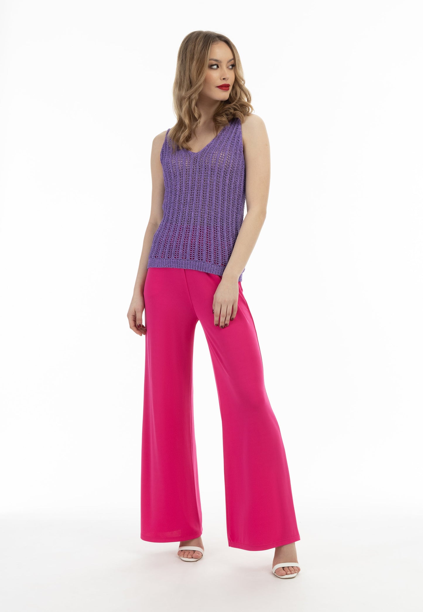 Faina Women's Knitted Top With Fancy Yarn