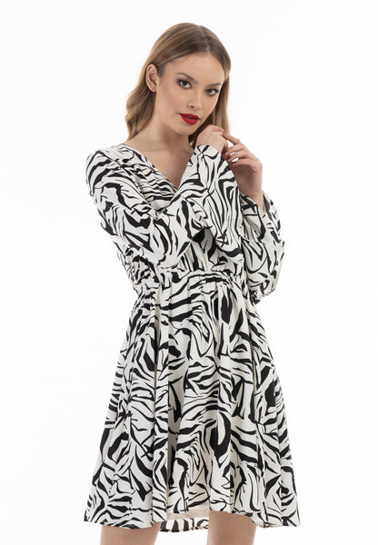 Faina Women's Dress Zebra Print