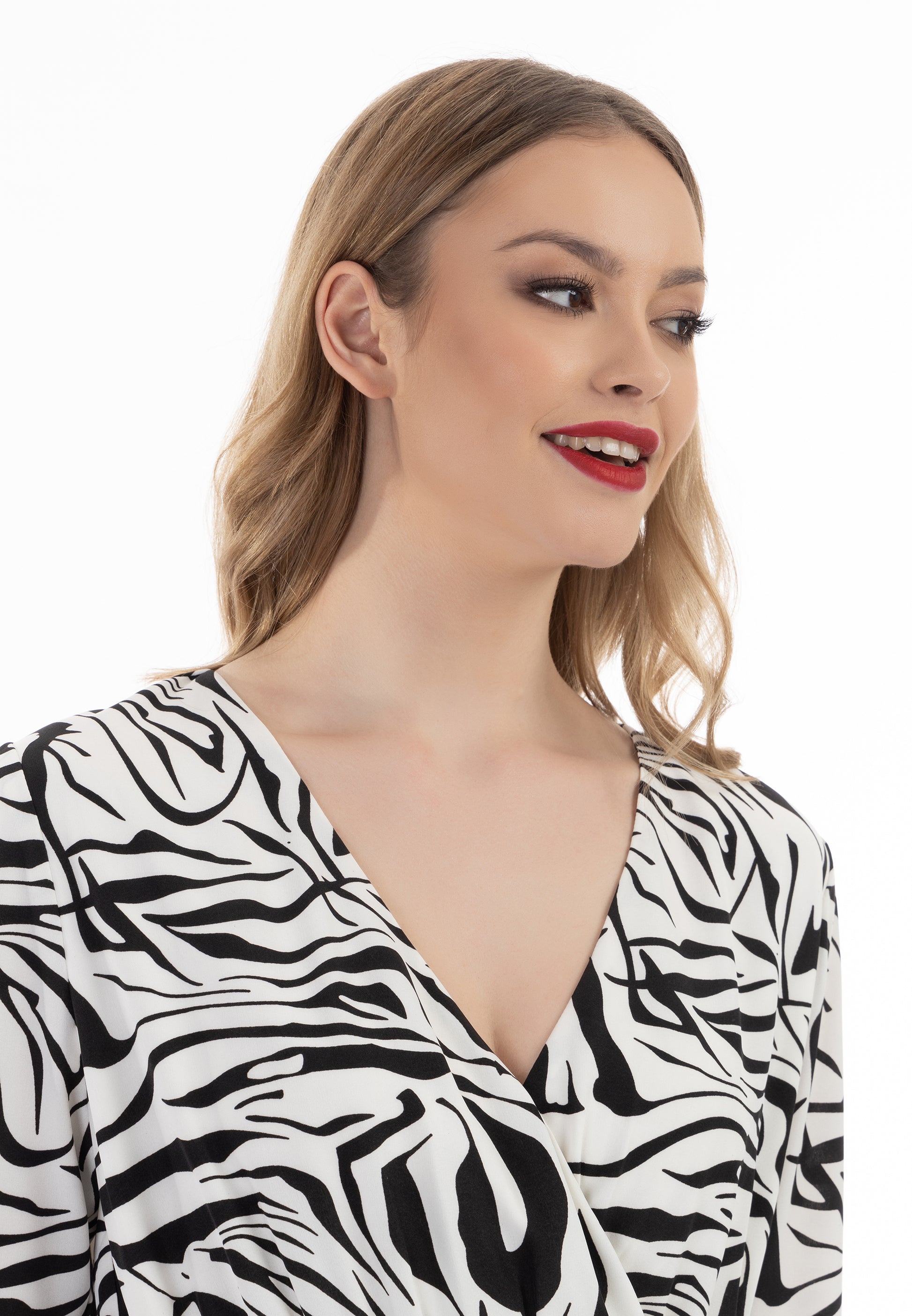 faina Damen Kleid Zebra Print