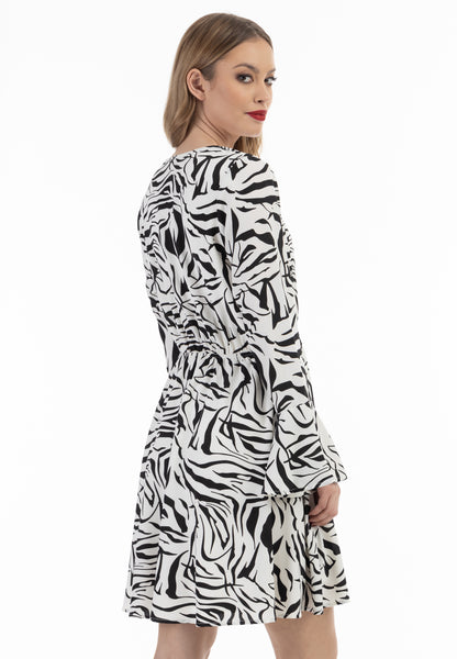Faina Women's Dress Zebra Print