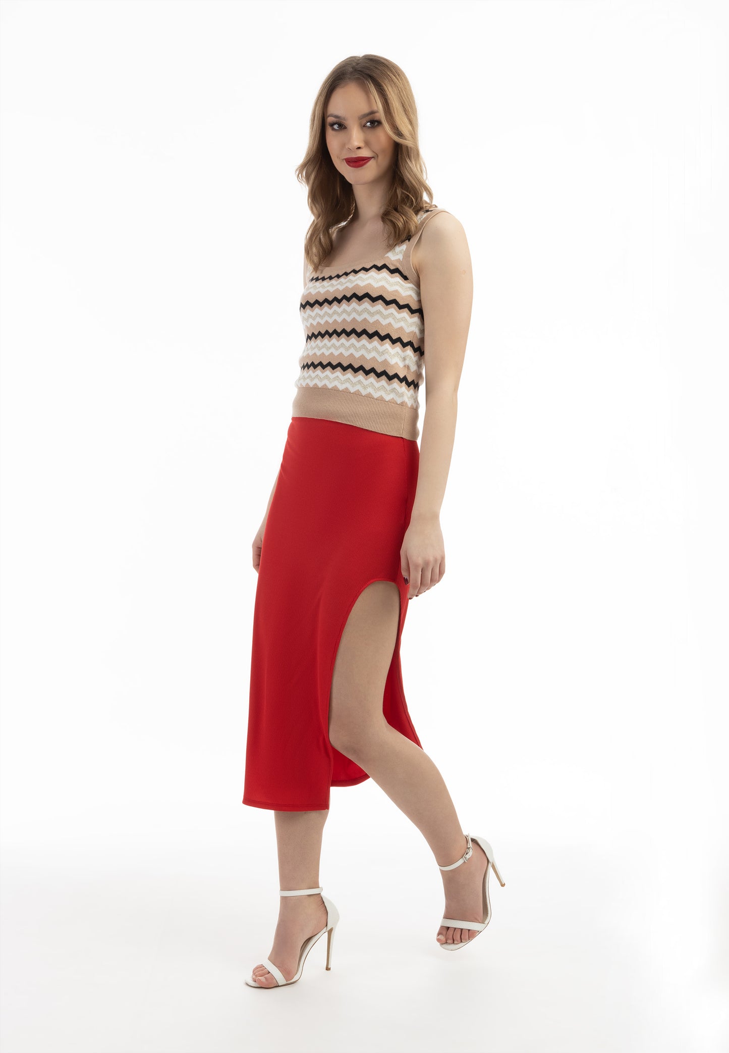 faina Damen Strick-Midi-Rock