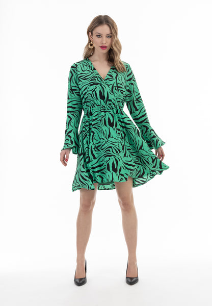 Faina Women's Dress Zebra Print