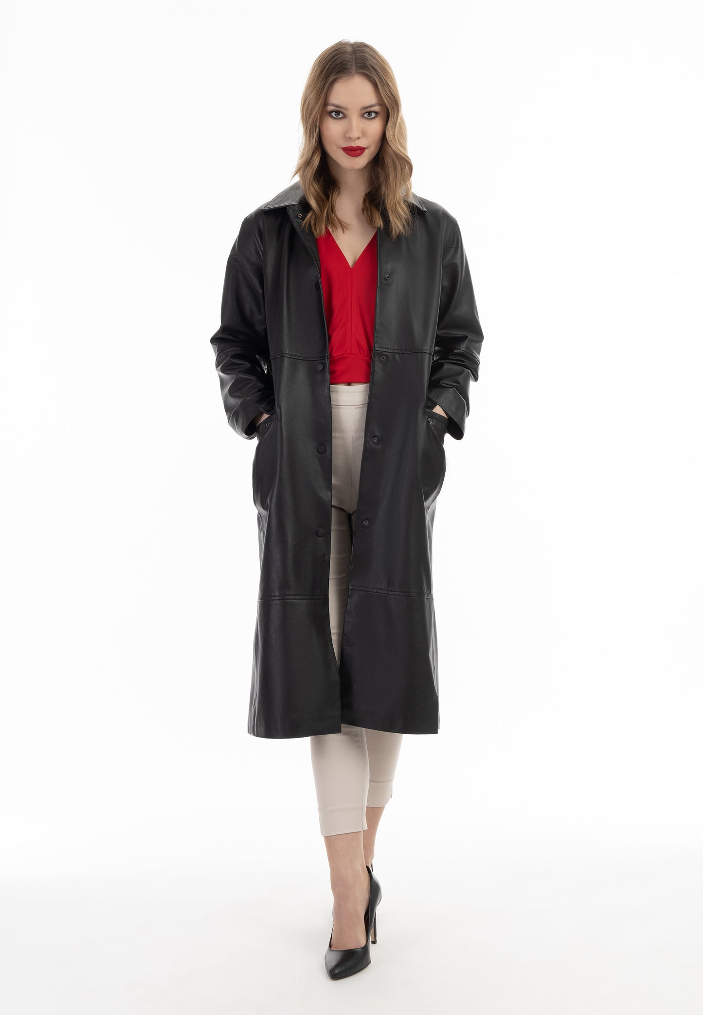 faina Damen Ledermantel