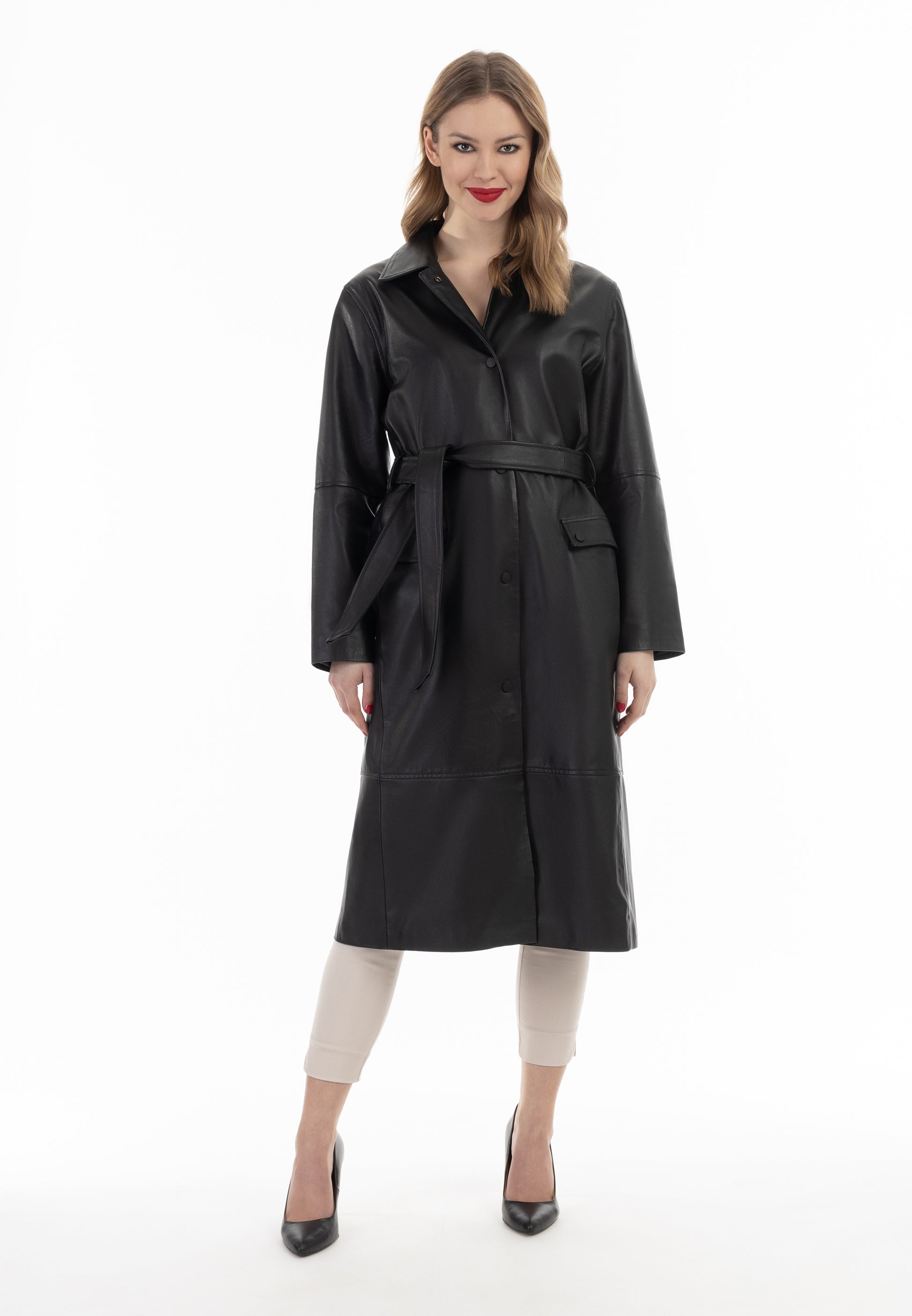 faina Damen Ledermantel