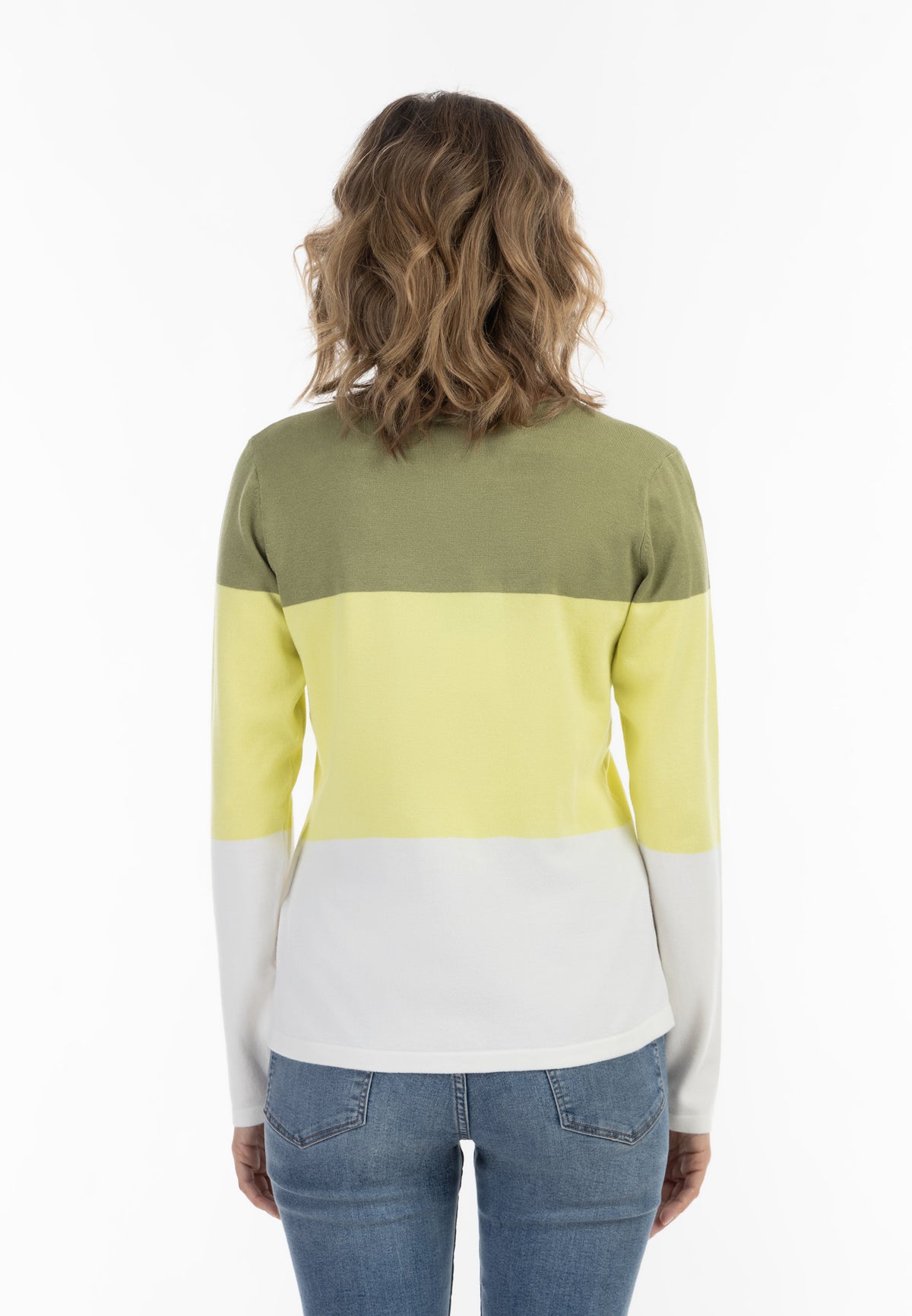 Mutha Women's Fine Knit Sweater With Block Stripes