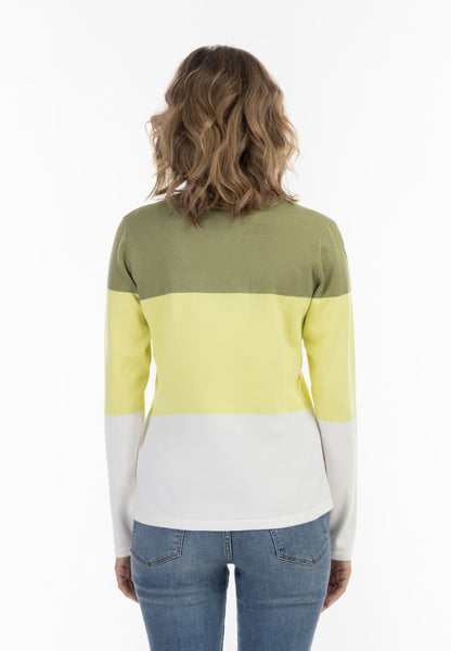 Mutha Women's Fine Knit Sweater With Block Stripes