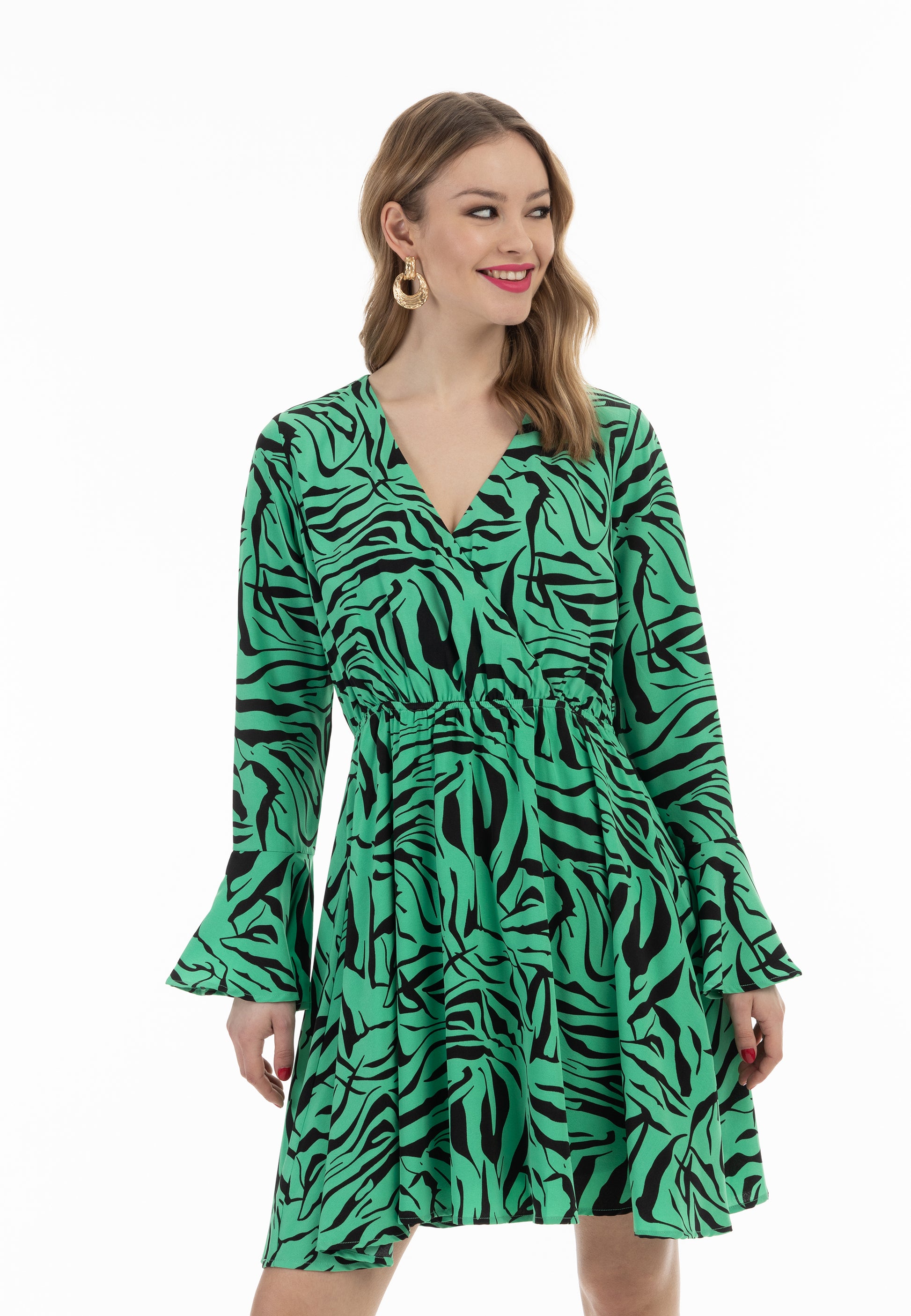 faina Damen Kleid Zebra Print