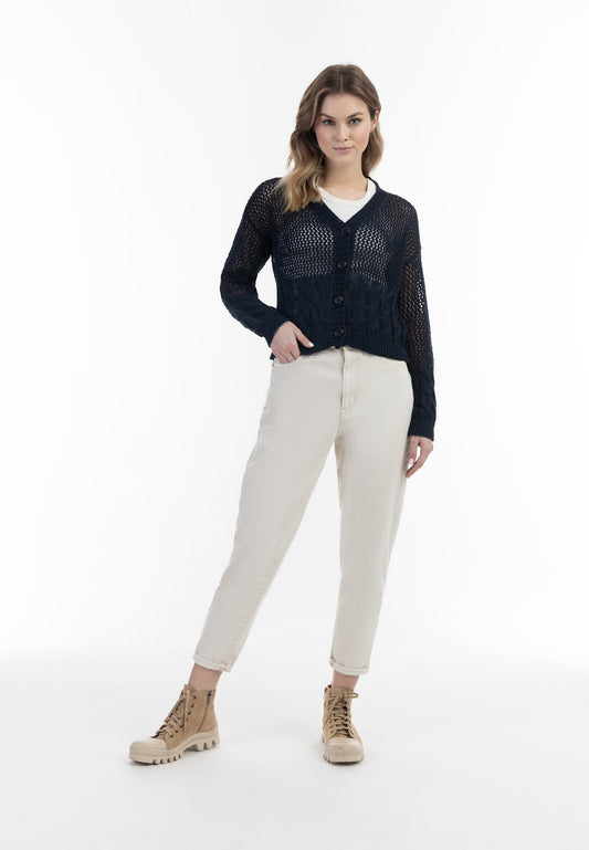 DreiMaster Vintage Damen Strickjacke mit weitem Mesh
