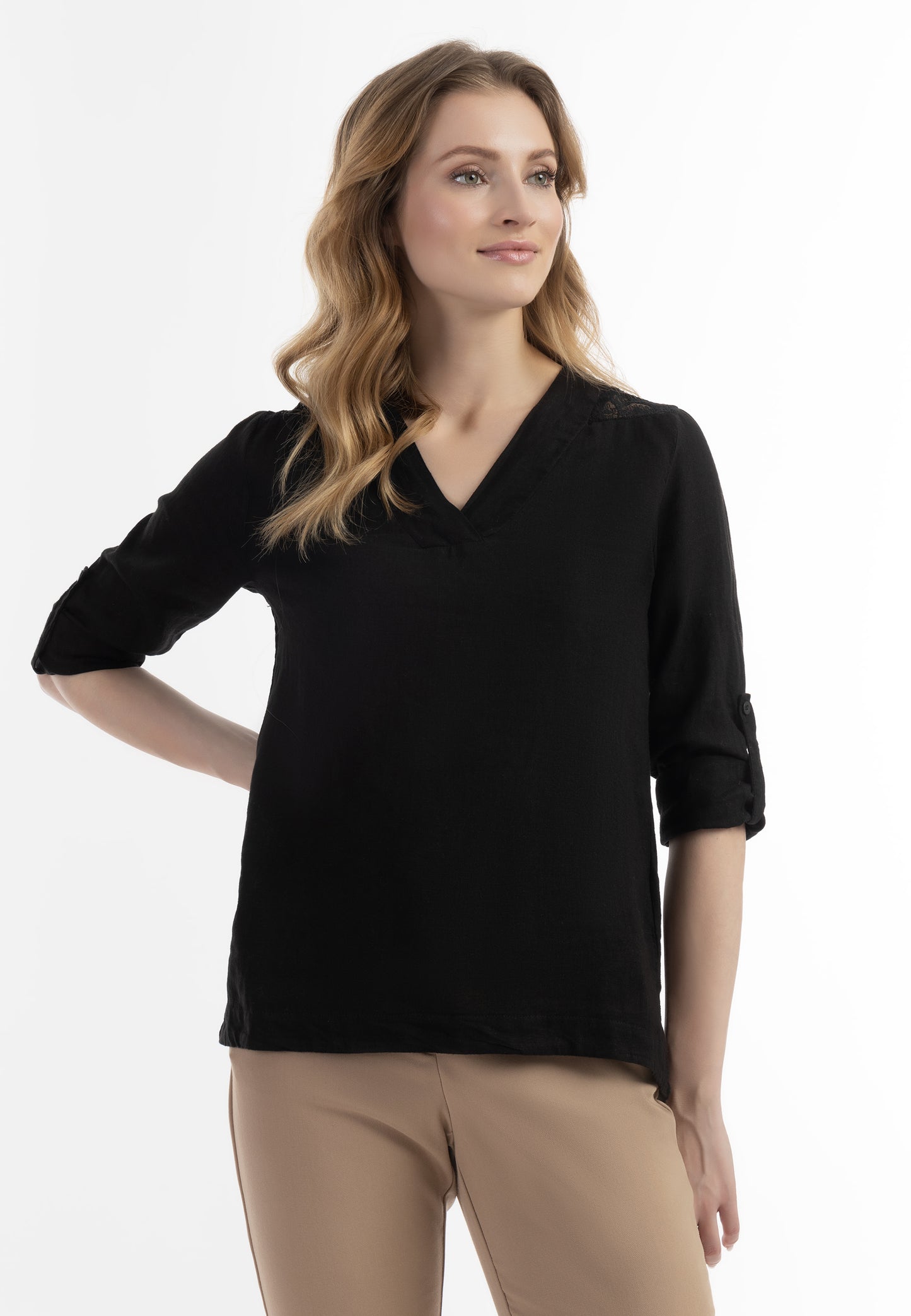 Albee Women's Blouse Shirt With Lace