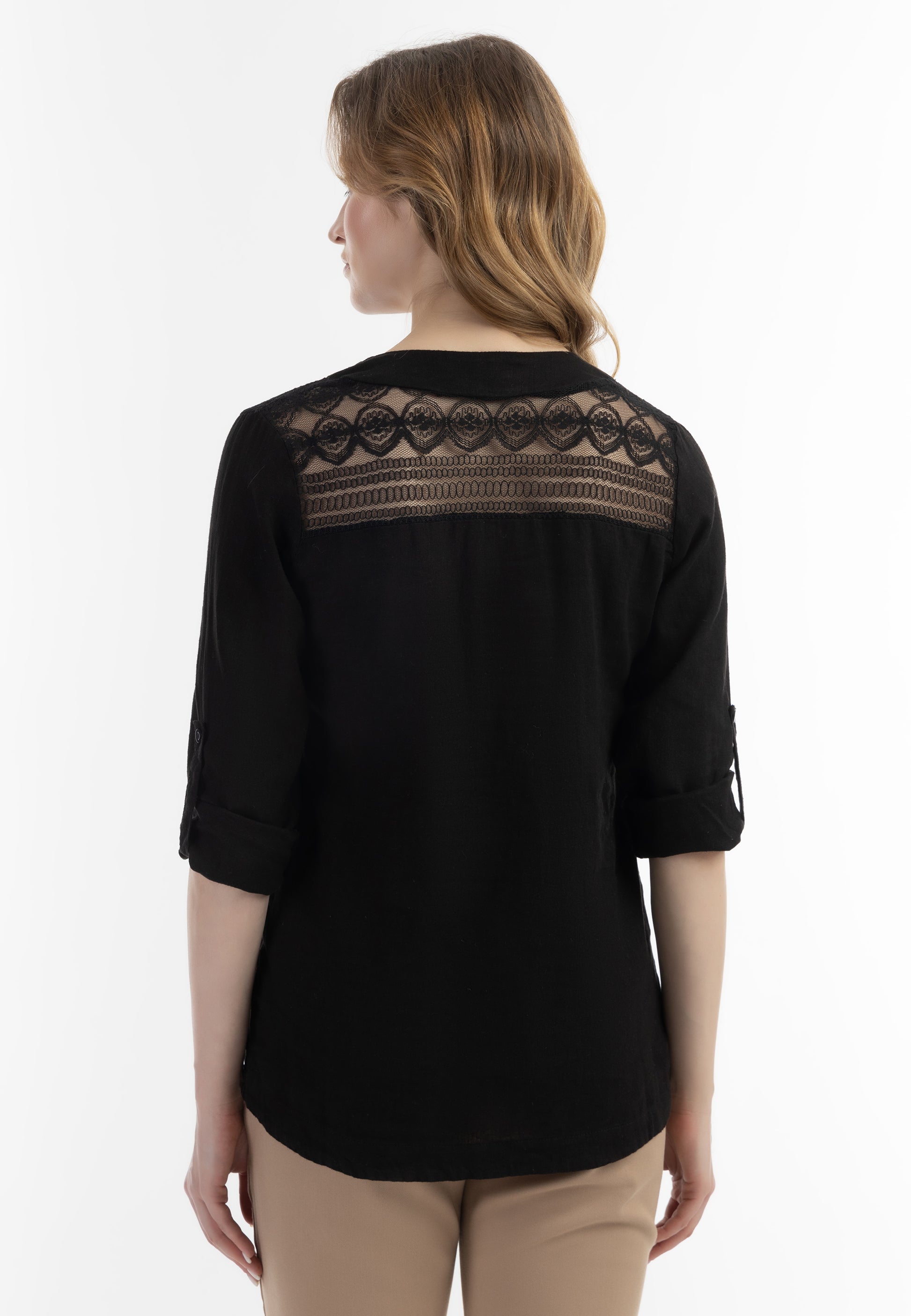 Jeona Women's Blouse Shirt With Lace