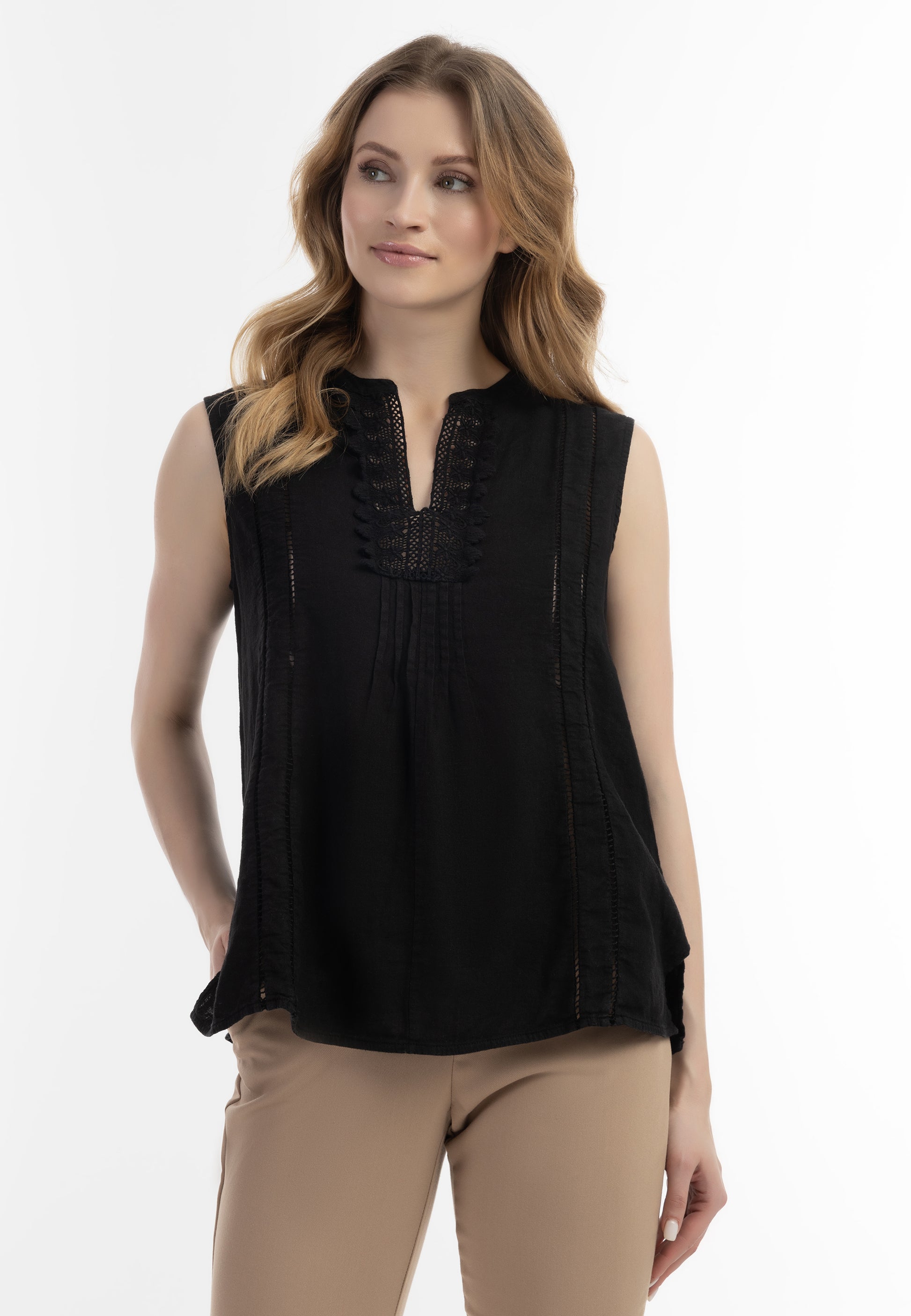 Albee Women's Blouse Top With Lace