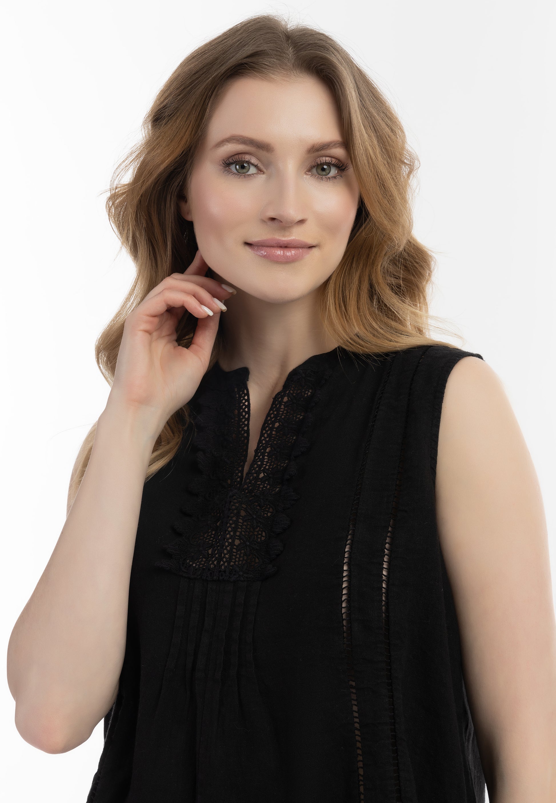 Albee Women's Blouse Top With Lace
