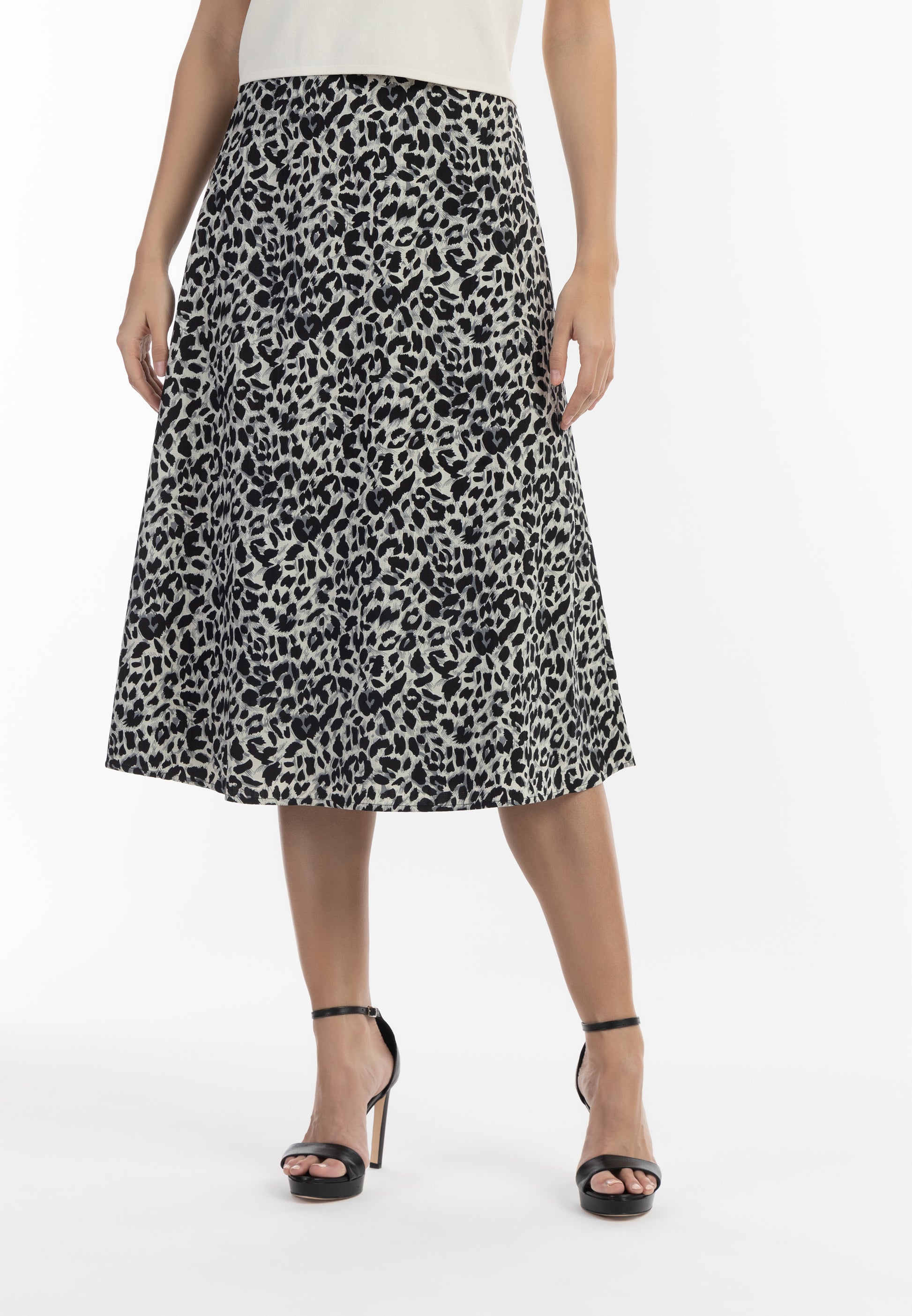 faina Women's Midi Skirt Withpard Print