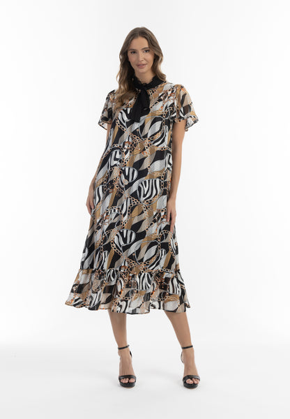 faina Damen Midikleid mit All-Over-Print