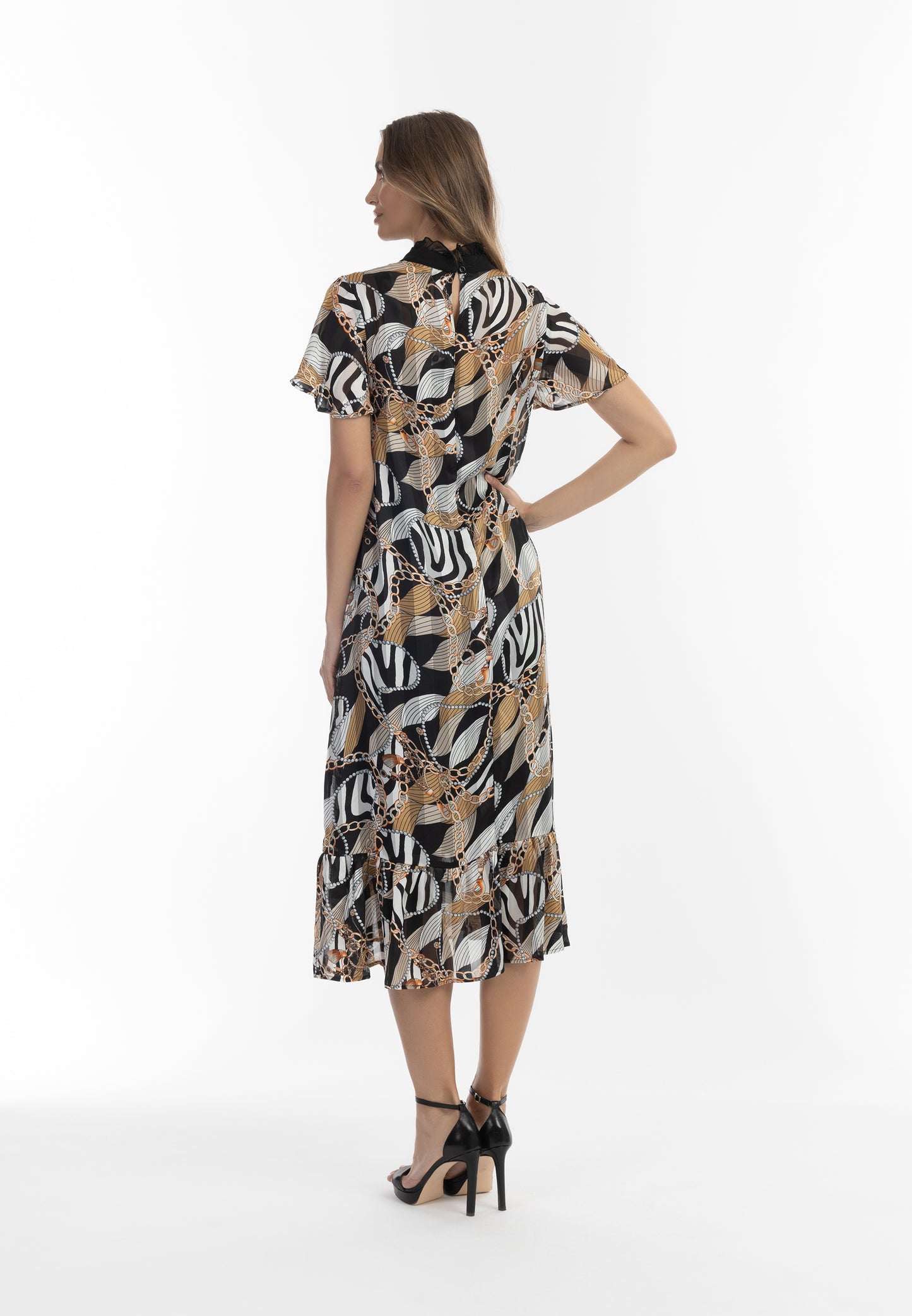 faina Damen Midikleid mit All-Over-Print