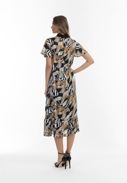 faina Damen Midikleid mit All-Over-Print