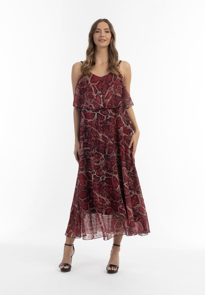 faina Damen Maxikleid mit Schlangenmuster