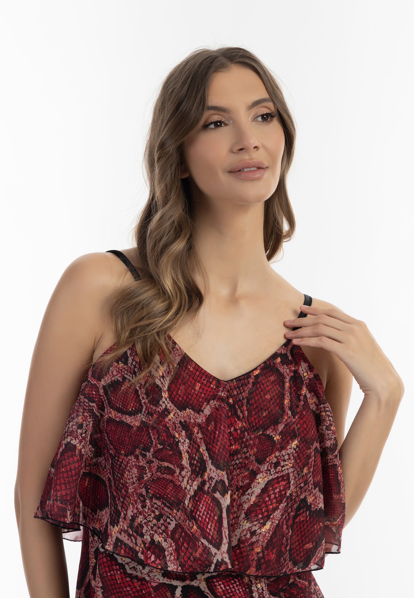 faina Damen Maxikleid mit Schlangenmuster