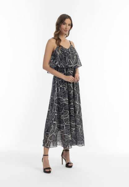 faina Damen Maxikleid mit Schlangenmuster