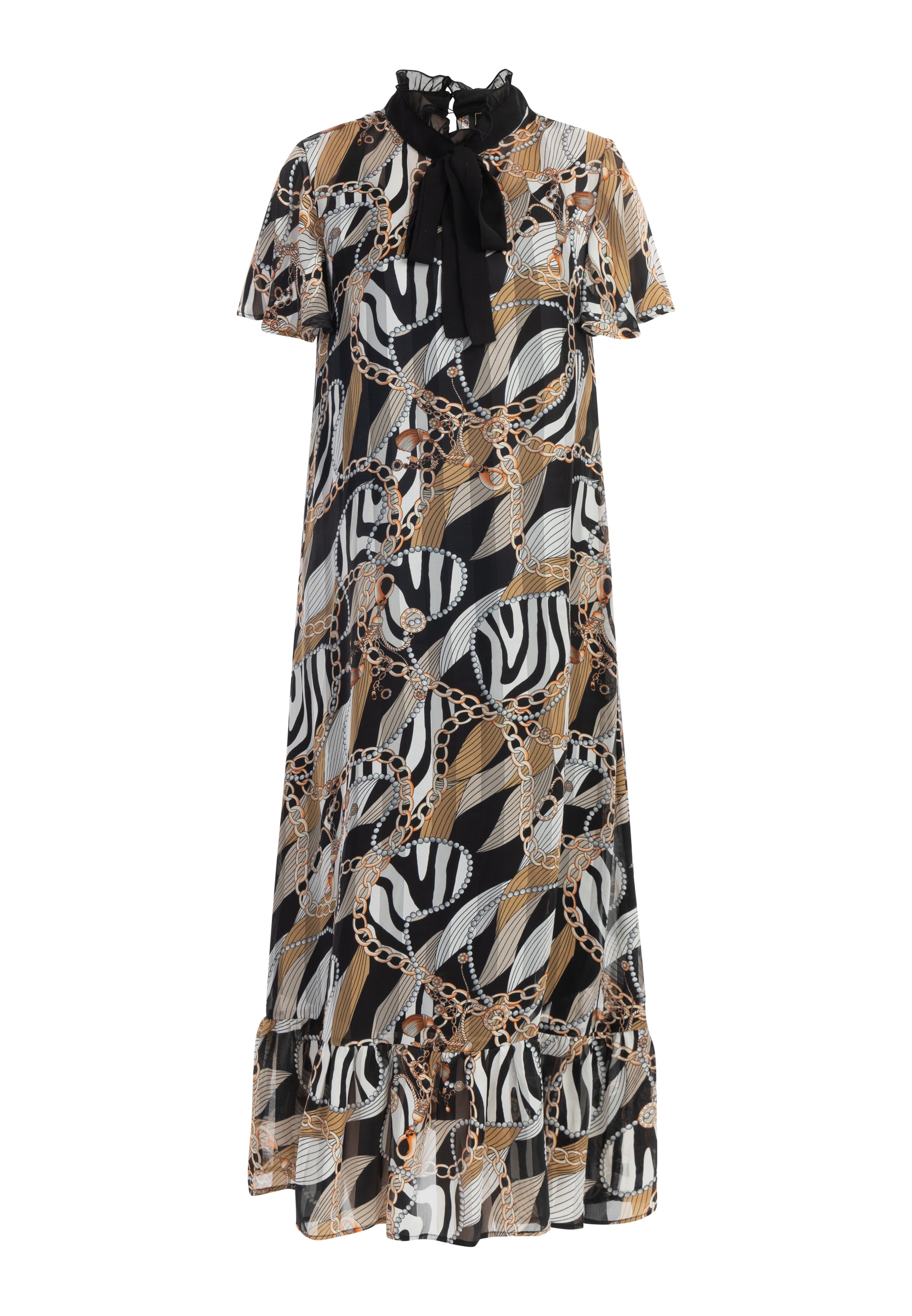 faina Damen Midikleid mit All-Over-Print