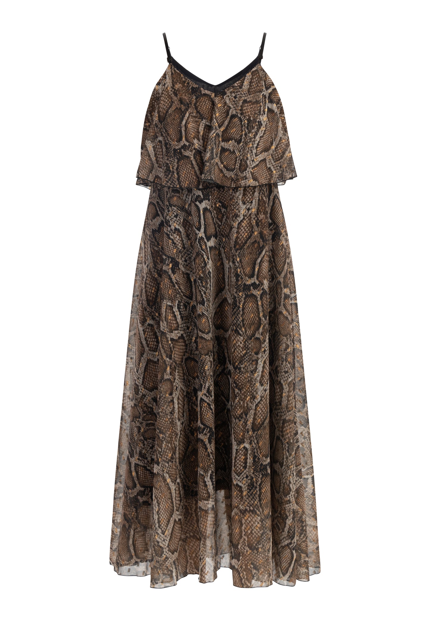 faina Damen Maxikleid mit Schlangenmuster