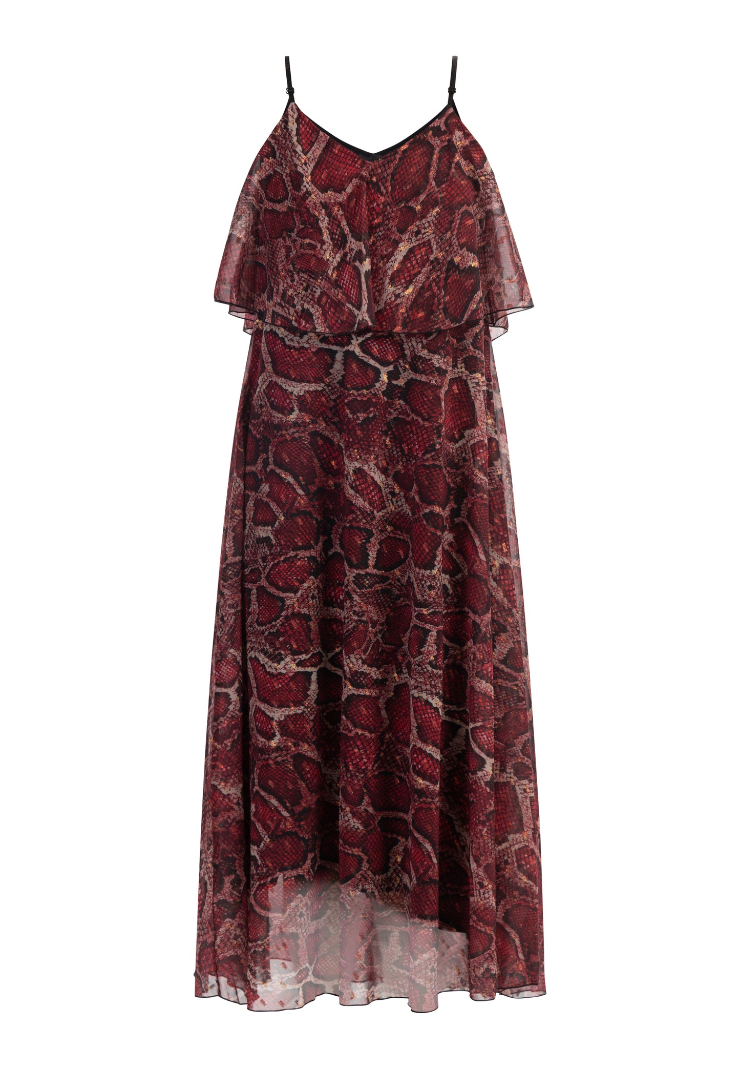 faina Damen Maxikleid mit Schlangenmuster